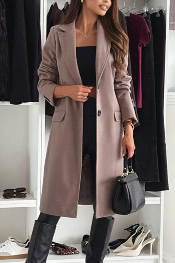 Women's Casual Solid Color Long Coat