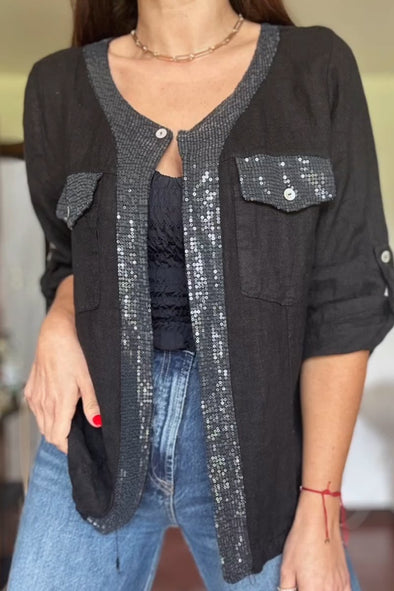 Women's Fashion Sequin Patchwork Jacket