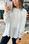 Women's Casual Round Neck Half-button Long-sleeved T-shirt