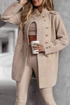 Women's Stand-up Collar Long-sleeved Fur Casual Coat