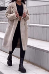 Women's Lapel Fur Patchwork Jacket Coat