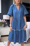 Women's Casual V-Neck Pocket Dress