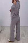 Women's Casual Solid Color Long Sleeve Two-Piece Set