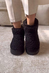 Women's Casual Warm Lambskin Patchwork Boots