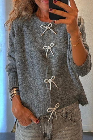 Women's Bow Tie Knit Cardigan