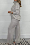 Women's Soft Cable Knit Roll Neck Jumper & Trouser Co-Ord