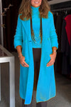 Ladies Casual Solid Color Long Coat