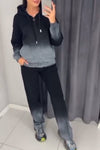 Women's Fashion Gradient Diamond Hoodie and Pants Two-Piece Set