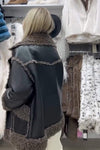 Women's Leather Patchwork Fur Jacket Top