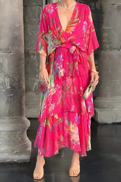 Stylish and elegant printed chiffon dress