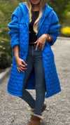 Women's Hooded Long Sleeve Fur Patchwork Cotton Long Coat