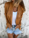 Women's Lapel Solid Color Casual Cardigan