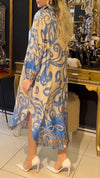 Women's V-neck Long-sleeved Printed Casual Dress