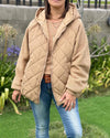 Women's Hooded Fur Patchwork Zipper Casual Cotton Coat