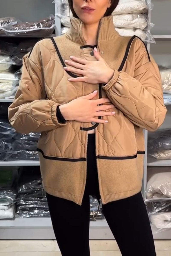 Women's Casual Solid Color Zipper Jacket