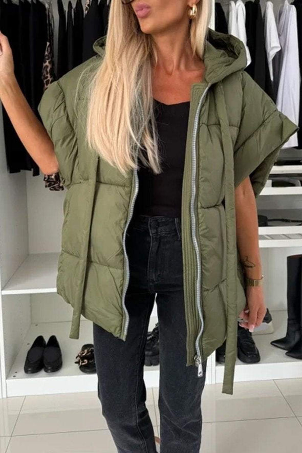 Women's Multi-color V-neck Solid Color Casual Vest Coat