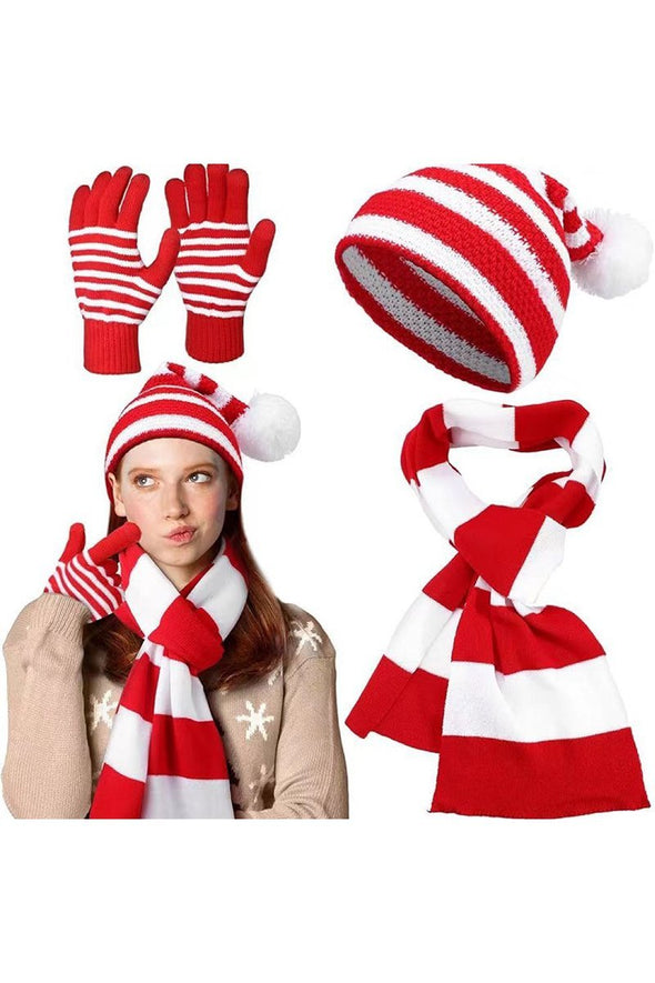 Merry Christmas Bell Hat Three-Piece Set