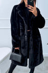 Women's casual loose plush coat