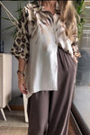 Women's Fashion Casual Leopard Gradient Print Half Sleeve Shirt