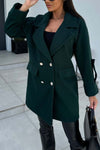 Women's Solid Color Double Breasted Coat Jacket