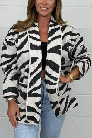 Women's Print Long Sleeve Quilted Jacket