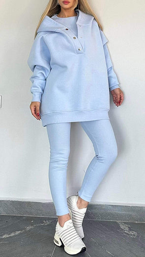 Women's Hooded Long-sleeved Casual Sweatshirt Suit