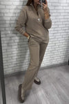 Women's Spring and Fall Zip Solid Color Sportswear Suit