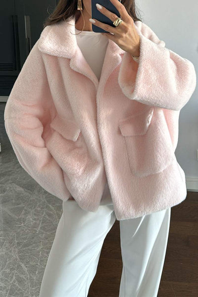 Women's Casual Lapel Single-breasted Faux Fur Winter Coat