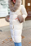 Women's Casual Hooded Long Fur Collar Cotton Coat