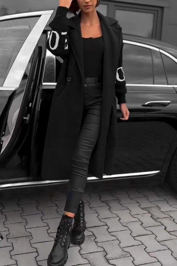 Women's Casual Lapel Long Trench Coat