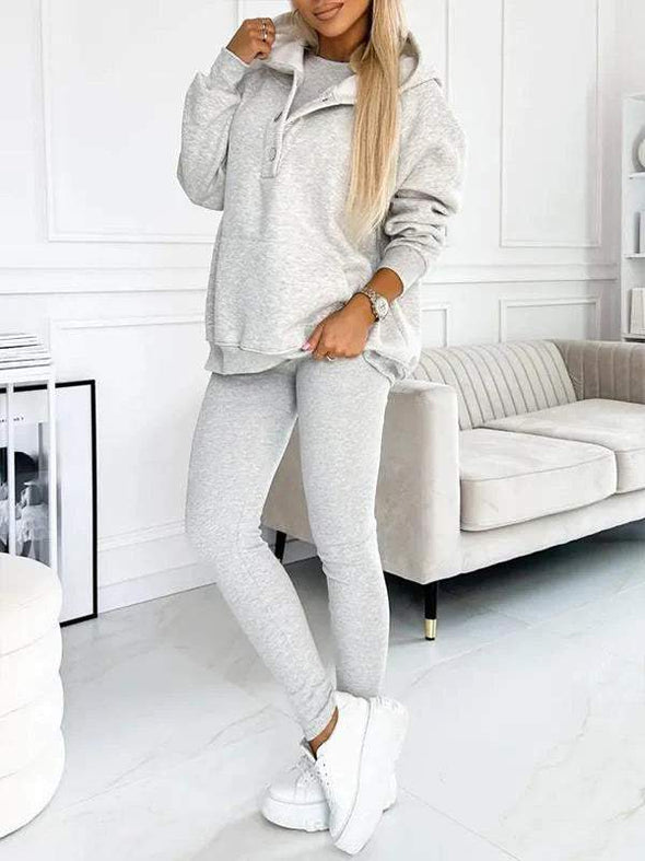 (S-5XL) Plus Size Casual and Comfortable Hooded Sweatshirt Three-piece Suit