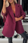 Women's Spring/fall Solid Color Lapel Suit Jacket