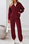 Women's Casual Long Sleeve Zipper Jacket And Sweatpants Suit