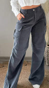 Women's Multi-pocket Corduroy Workwear Casual Trousers