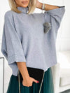 Women's Turtleneck Mid-long-sleeved Knit Sweater Top