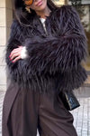 Women's Fashion Solid Color  Faux Fur Winter Short Coat