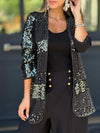 Women's Lapel Sequined Casual Jacket