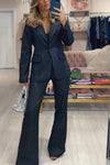 Women's Casual Lapel Polka Dot Suit Two Piece Suit