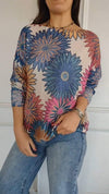 Women's Round Neck Printed Casual Top