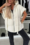 Women's Multi-color V-neck Solid Color Casual Vest Coat