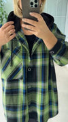 Women's Hooded Plaid Print Comfortable Patchwork Top