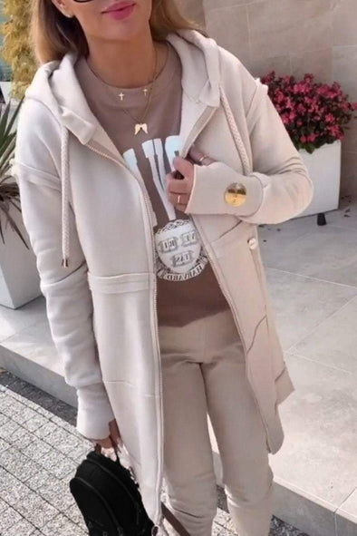 Women's Long Sleeve Hooded Coat