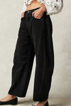 Fashion Casual Women's Loose Wide-leg Pants Mid-low Waist Washed Denim Trousers