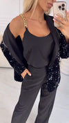 Women's Sequined Lapel Suit Jacket