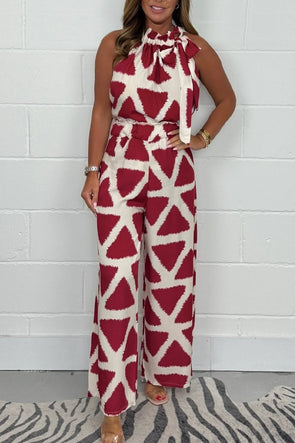 Women's Triangle Print top and trouser set
