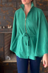 Women's Casual Stand Collar Solid Color Cape Jacket