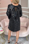 Women's bow tie full sequin shift dress