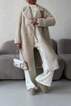 Women's Lapel Fur Patchwork Jacket Coat