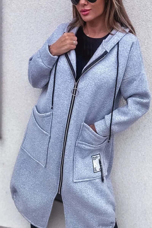 Women's Casual Hooded Zip Coat