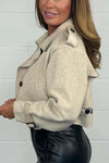 Women's Cropped Soft Buttoned Jacket